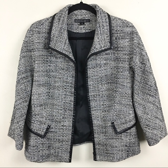 Lafayette 148 New York Tweed Zip Wool Blend Blazer Jacket - Picture 12 of 12